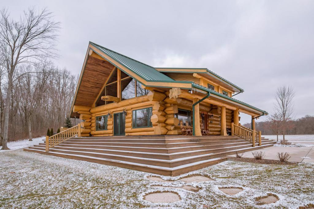 SPECTACULAR LOG CABIN ON 51 ACRES Michigan Luxury Homes Mansions For Sale Luxury Portfolio